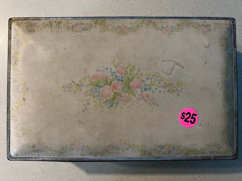 Vintage Schraffts Floral Tin Box
